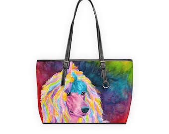 Shoulder Bag RAINBOW CORDED POODLE, standard poodle, watercolor, spoo, continental, creative grooming, unique poodle gifts