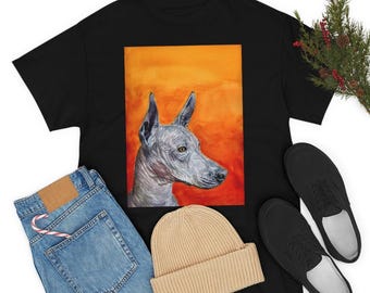 Tee shirt - xoloitzcuintle, standard xolo, mexican hairless dog, watercolor, art, painting, realistic, xolo, gifts
