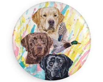 Labradors colorful bird Dog Breed Magnet, Pastel Rainbow Watercolor splatter Fine Art Prints, Unique Gifts for Dog Lovers