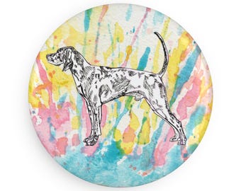 Plott Hound colorful Dog Breed Magnet, Pastel Rainbow Watercolor splatter Fine Art Prints, Unique Gifts for Dog Lovers
