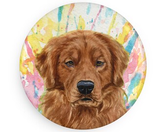 Golden Retriever colorful Dog Breed Magnet, Pastel Rainbow Watercolor splatter Fine Art Prints, Unique Gifts for Dog Lovers
