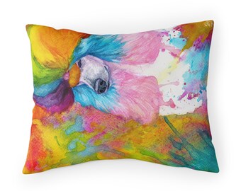 Pillow Sham RAINBOW POODLE, standard poodle, watercolor, spoo, continental cut, realistic, unique poodle gifts