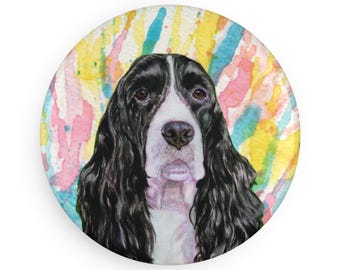 English Springer Spaniel colorful Dog Breed Magnet, Pastel Rainbow Watercolor splatter Fine Art Prints, Unique Gifts for Dog Lovers