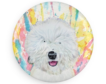 OES Old English Sheepdog colorful Dog Breed Magnet, Pastel Rainbow Watercolor splatter Fine Art Prints, Unique Gifts for Dog Lovers