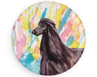 Afghan Hound colorful Dog Breed Magnet, Pastel Rainbow Watercolor splatter Fine Art Prints, Unique Gifts for Dog Lovers