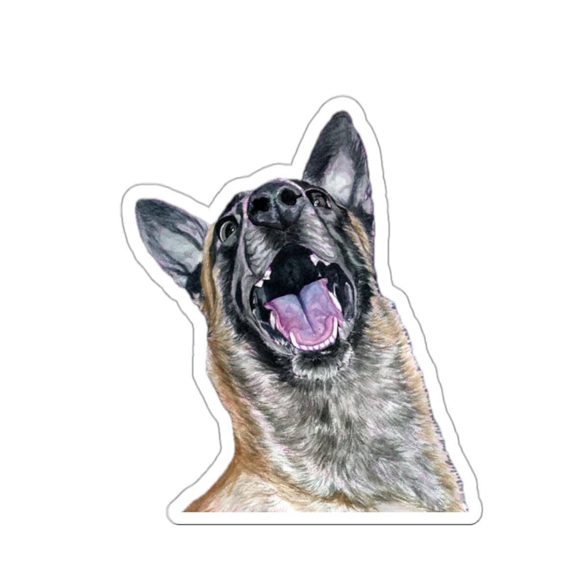 Maligator belgian malinois dog breed sticker watercolor animal stickers fine art stationery dog lover gift cute gifts for dog lovers