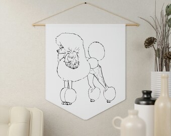 Pennant Standard POODLE, show trim, continental cut, poodle outline, spoo, poodle gifts