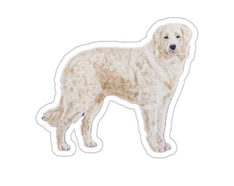 Kuvasz dog breed sticker, watercolor animal stickers, fine art stationery, dog lover gift cute gifts for dog lovers