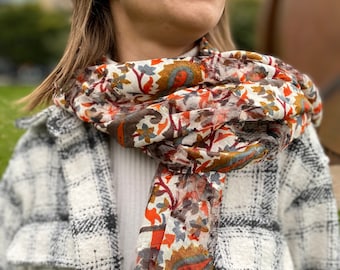 100% Handmade Silk Scarf Made Of Natural Organic Dye Unique Shawl Gift For Her