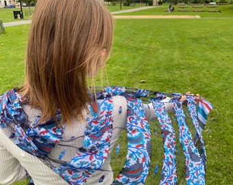 100% Handmade Silk Scarf Patterned Made Of Natural Organic Dye Unique Shawl Gift For Her