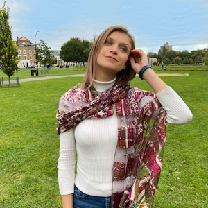 100% Handmade Silk Scarf Made Of Natural Organic Dye Unique Shawl Gift For Her