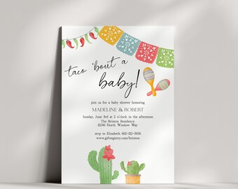Baby Shower Bundle, Fiesta Baby Shower Invitation, Taco Bout a Baby Fiesta Themed Baby Shower, Set of 3