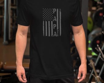 Papa American Flag T-shirt