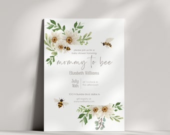 Baby Shower Invitation Bee Theme, Celebrating Mommy-to-bee Baby Shower, Gender Neutral Invitation