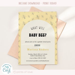 Gender Reveal Mommy to Bee, Baby Bee Theme, What Will Baby Bee image 3