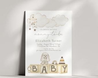 Baby Shower Invitation Gender Neutral Baby Shower Invitation, Neutral, Simple Modern Invite, Digital, Free Demo