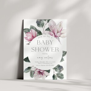 Baby shower uitnodiging bloemen met luier loterij insteekkaart, roze bloemen, bladeren, feest, gratis demo