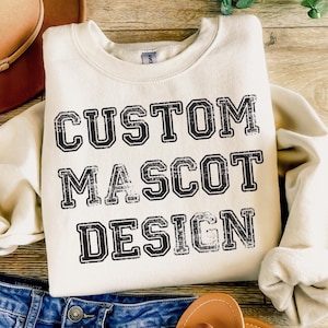 Custom Mascot Team Design, Distressed Design, Digital Download, Retro Typewriter, School Teams, Grunge Style mascot, Custom Design PNG SVG