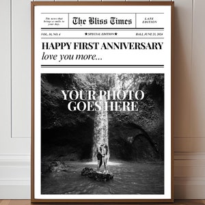Personalized Newspaper Print - Custom Newspaper Wall Art - Good Old Days Digital Decor, Wall Art, First Anniversary Gift, DIGITAL DESIGN,