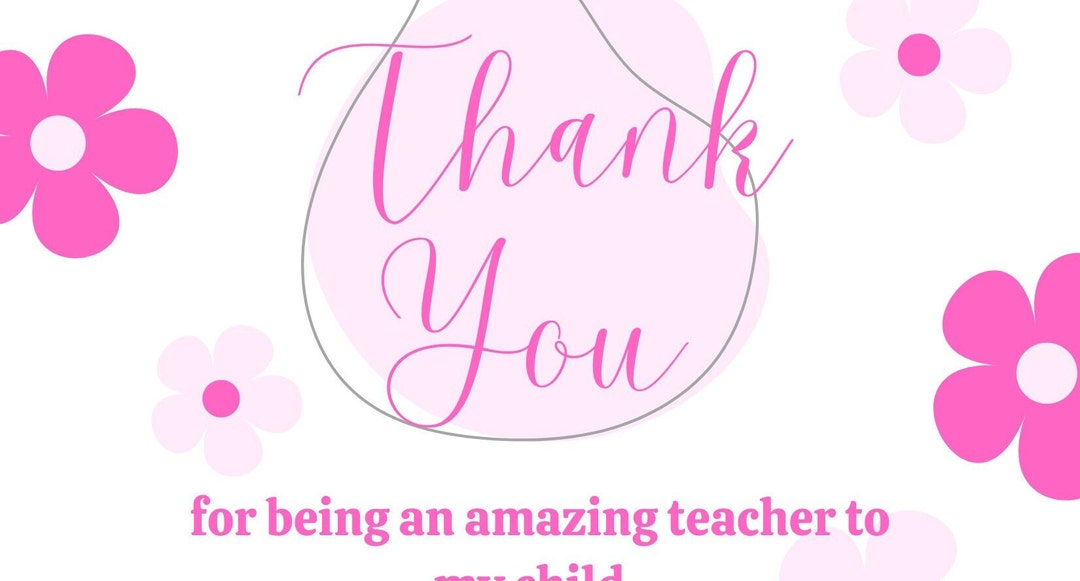Teacher Appreciation Thank You Card - Etsy