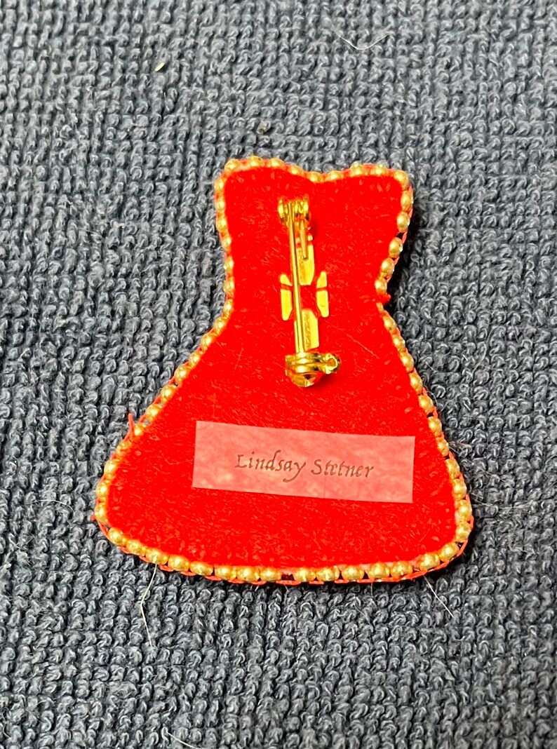 Beaded Red Dress Pin Etsy Canada