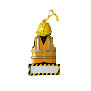 Handgeschreven gepersonaliseerde bouwvest ornament