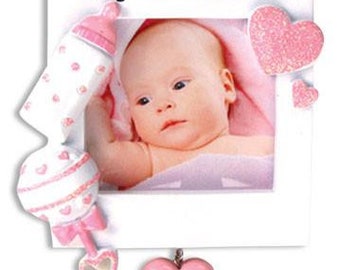 Baby frame - pink ornament