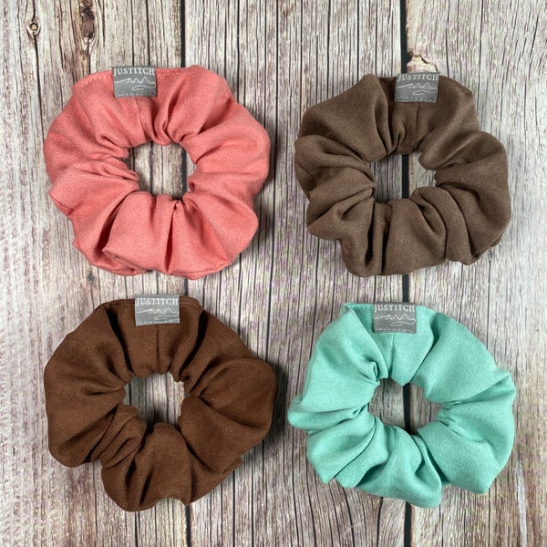 Scrunchie | Synthetic leather | pink | turquoise | chestnut | tan