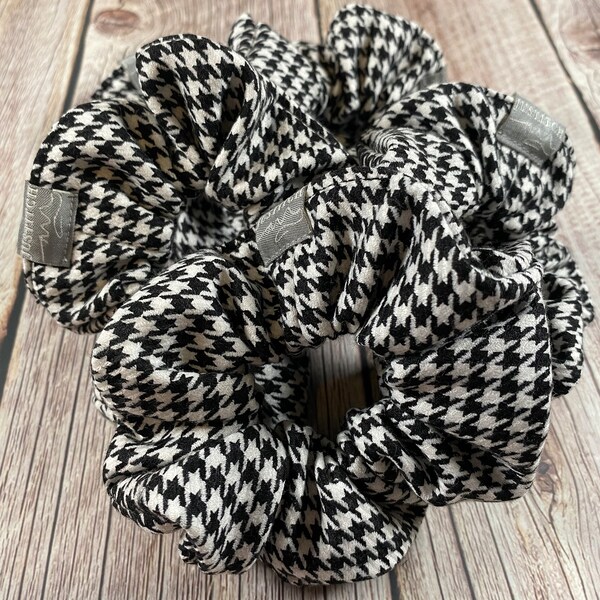 Scrunchie Hahnentritt Muster | schwarz/weiß