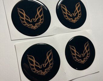 4pc Pontiac Center Wheel Cap Decal Stickers – Glossy Emblem Logo For Rims & Gas Tank