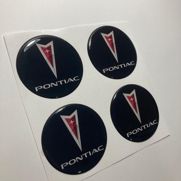 thumbnail image 2 of 4-Pack Pontiac Arrowhead Red/Black Logo Decal Stickers For Wheel Center Caps 2 of 5