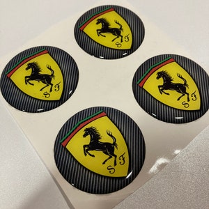 Ferrari epoxy 3D domed stickers set 4 pcs 1 cm IT 