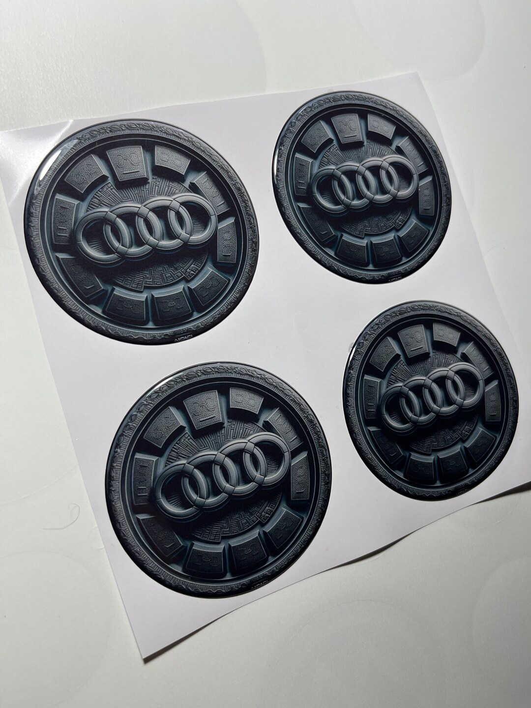 4 Pcs Set Audi Center Wheel Cap Premium Quality Domed Stickers Etsy