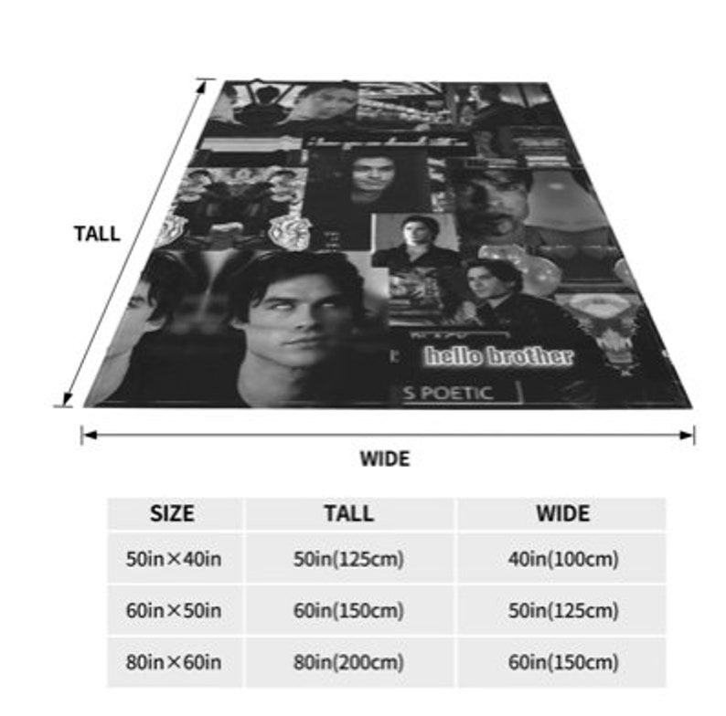 Damon Salvatore the Vampire Diaries Blankets Velvet All Season Etsy