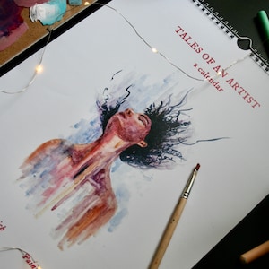 Art & Poetry Wall Calendar / Dipinto a mano / Per clienti statunitensi e canadesi