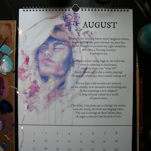 ART & POETRY DIN A3 Calendario da parete / Dipinto a mano /