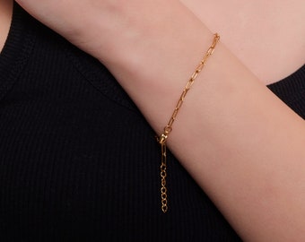 Gold Chain Paperclip Bracelet, Chain Bracelet, Mother's Day Gift, Christmas Gift, Link, Chunky Bracelet