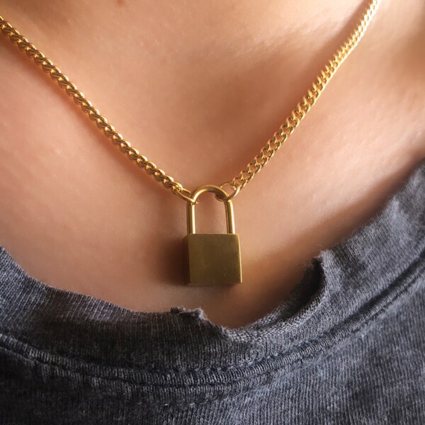 Padlock Necklace Etsy