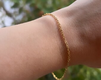 18K Gold Twist Chain Bracelet,Gold Filled Twist Chain Bracelet ,Gift for Her, Gift for Mom,Dainty Bracelet,Kids Bracelet,Minimalist bracelet