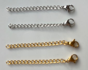 18K Gold extender, Silver necklace extender, Chain extender, Bracelet Extender, Waterproof, Anklet Extender