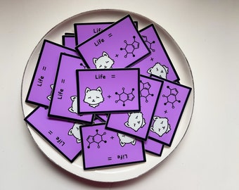 Life is Cats and Caffeine Symbol | Waterproof Sticker | Laptop Decal | Water Bottle Sticker | Free Shipping