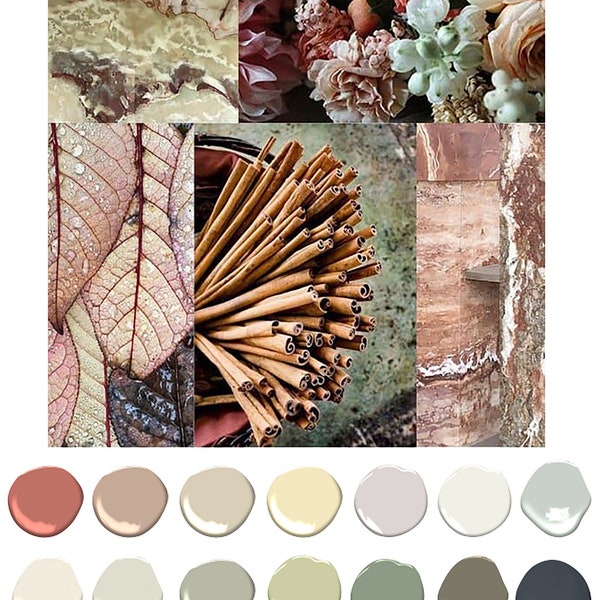 Paint Color Palette - Interior Paint Color Scheme - Home Color Palette Including Accent Colors - Professional Room Paint Colors Selection