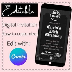 Low Rider Themed Birthday Invitation| Low Rider Invitation| Low Rider Birthday| Cholo Birthday| Cholo Invitation