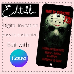 Jason Horror Birthday Invitation