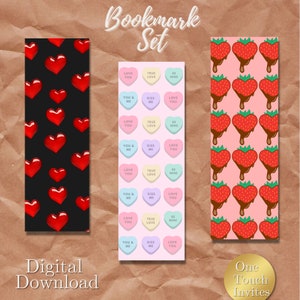 Valentines Day Bookmarks| Love Bookmarks| Girly Valentines Bookmarks|