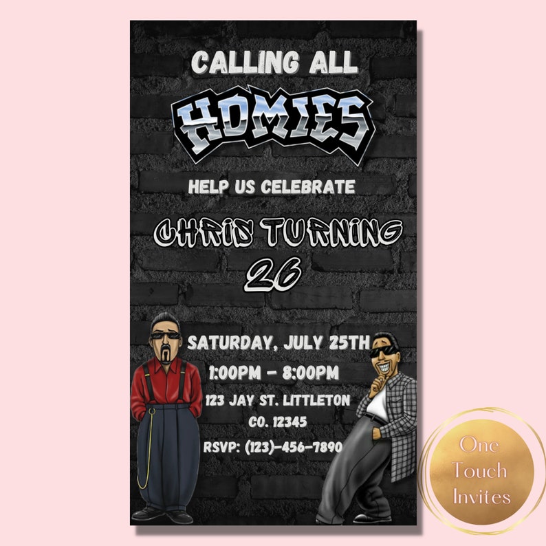 Cholo Birthday Invitation Chicano Birthday Invitation Latino Birthday