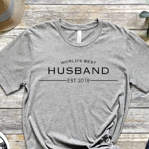 World's Best Husband EST Shirt, Valentines Day Gifts, Gifts For Him, Husband Gift Idea, Personalized Gifts For Valentine, Christmas Gift