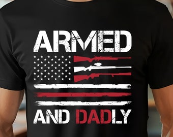 Camiseta "Armado y paternal": Divertida camiseta para el Día del Padre.
