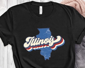 Vintage Illinois Shirt, State Pride (Soft Cotton Blend)