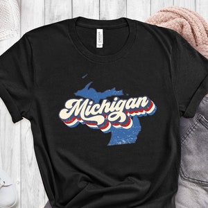 Vintage Michigan Shirt, Retro Michigan T Shirt, Michigan Pride, College Student Gifts, State Shirts, Michigan State T-Shirt